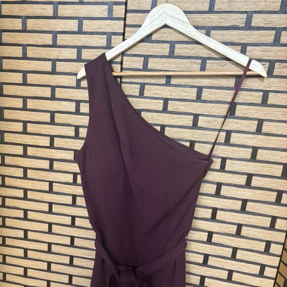 Antonio Melani Burgundy One Shoulder Jumpsuit Size 6 - Picture 3 of 10
